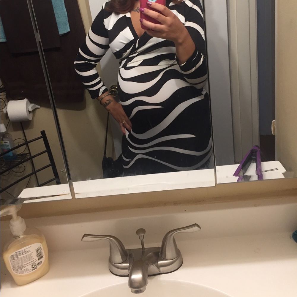 Black and white formal or casual dress